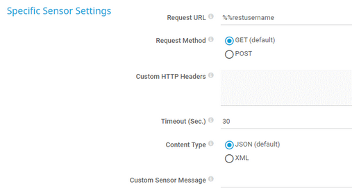 Specific Sensor Settings